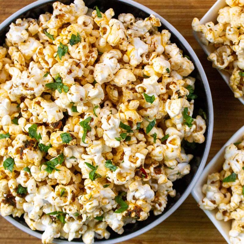 Air-Popped Popcorn with Olive Oil and Herbs