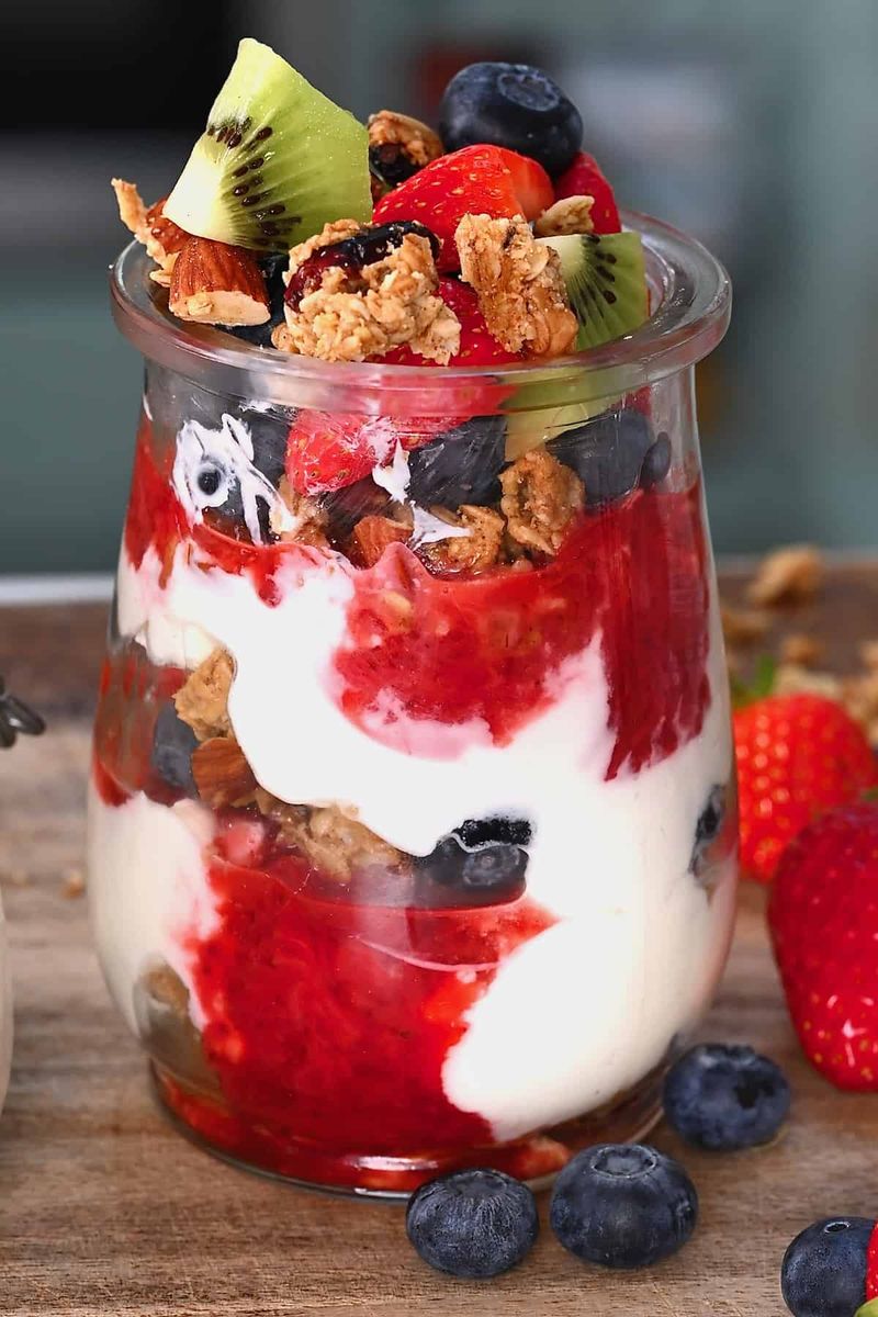 A Cup of Flavored Yogurt with Fruit