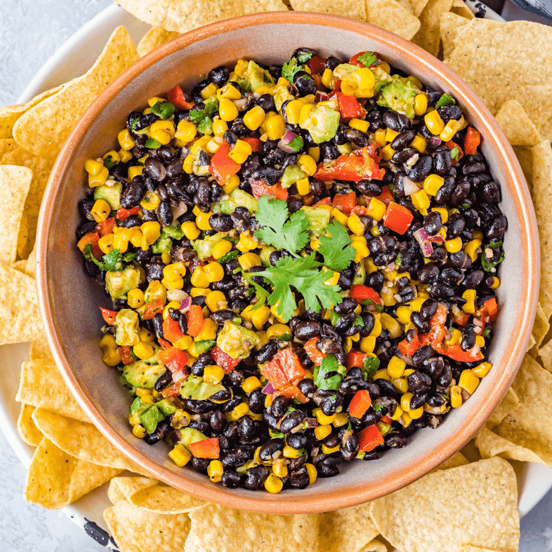 Low-Sodium Black Bean Dip with Corn Tortilla Chips