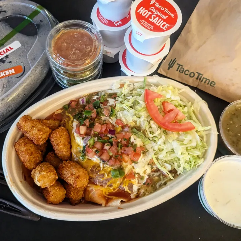 “Deluxe” Enchilada Platters with Fries on the Side