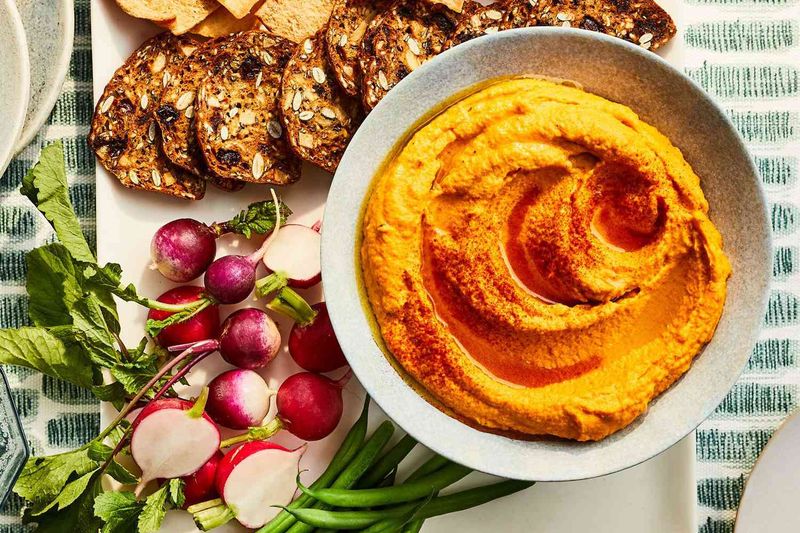 Carrot Hummus with Crudité