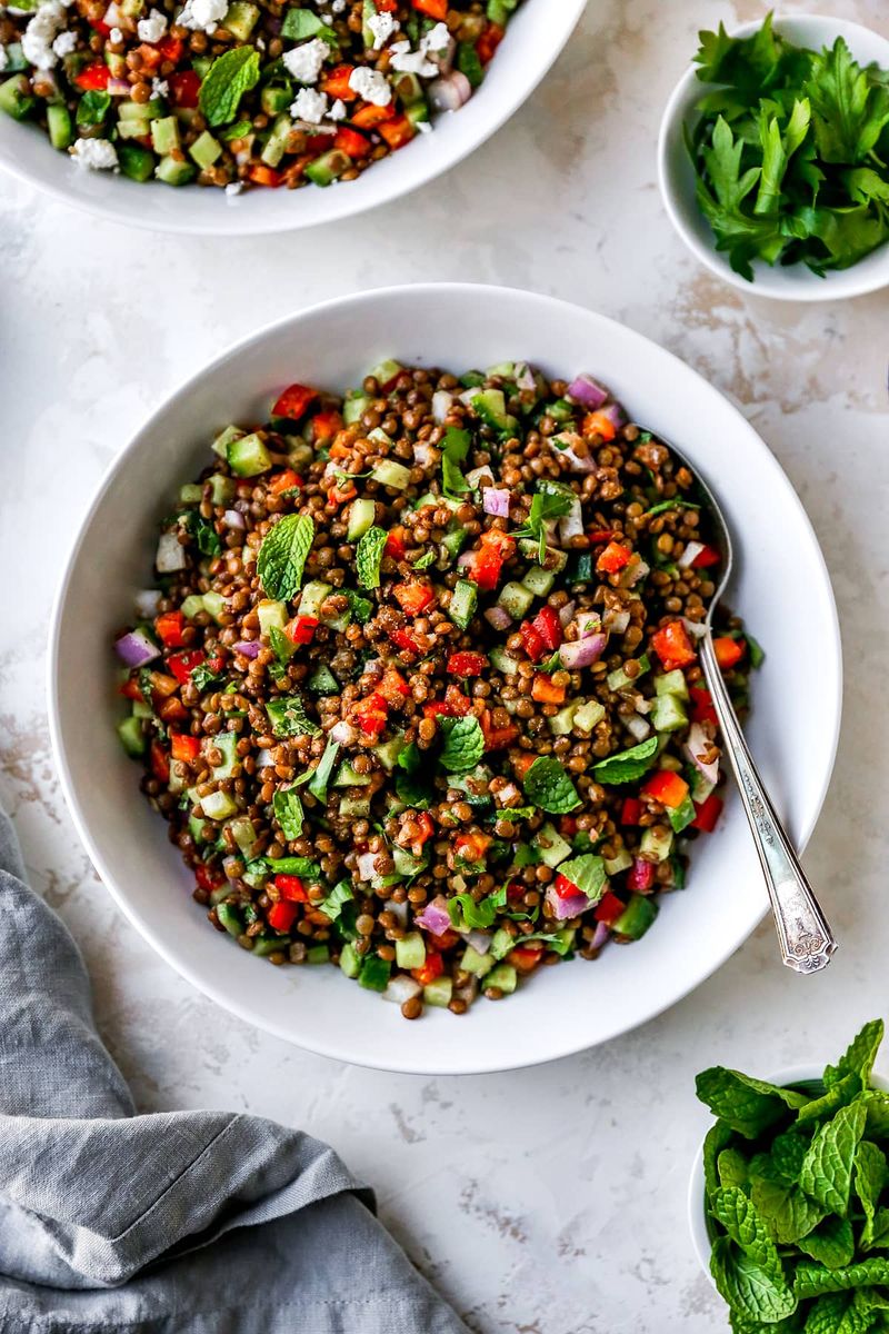 Cold Lentil & Veggie Bowl