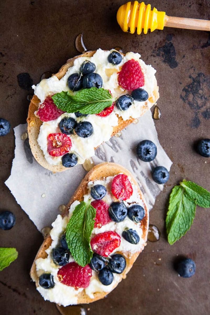 Ricotta Toast with Honey & Berries