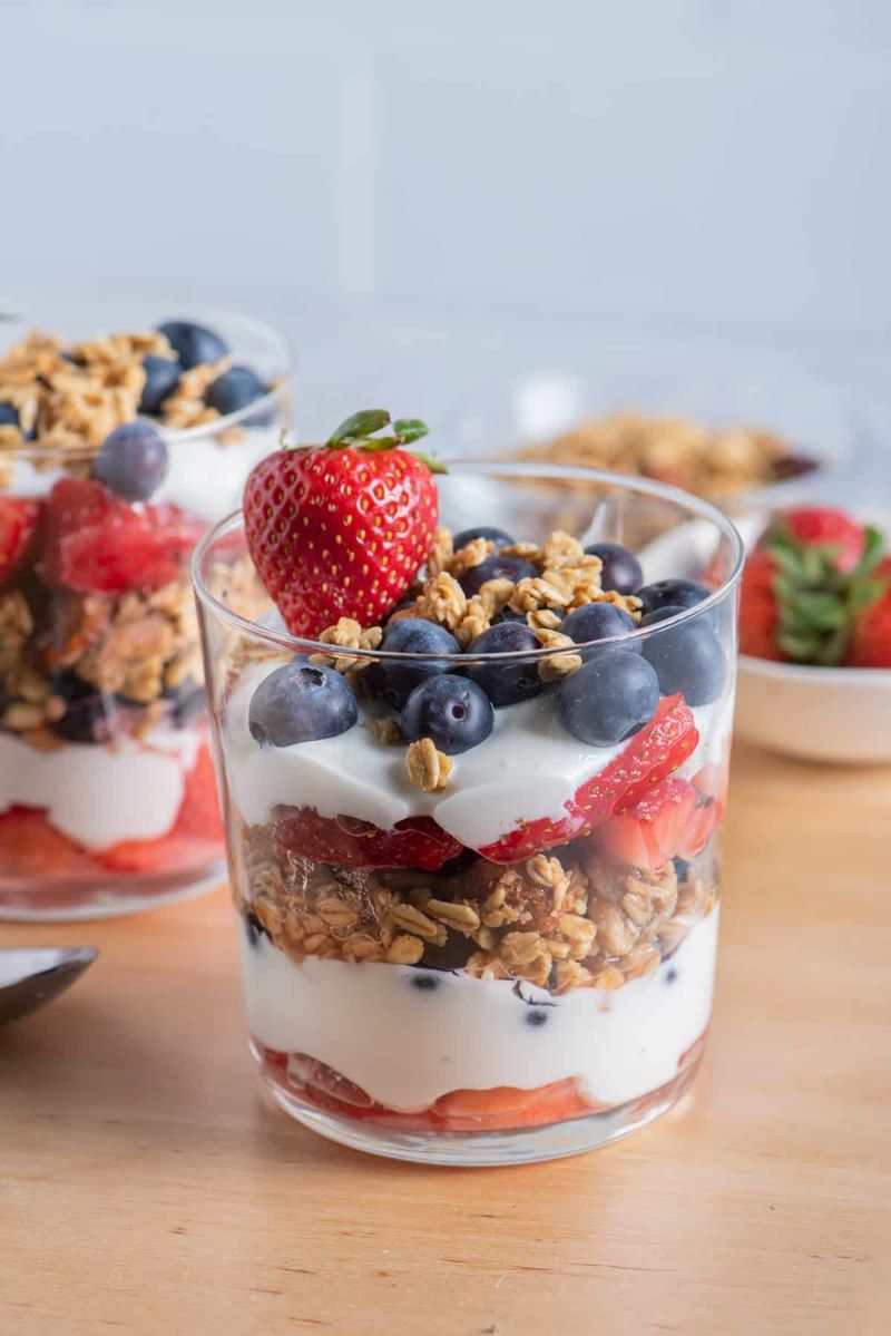 Flavored Greek Yogurt Parfaits with Granola