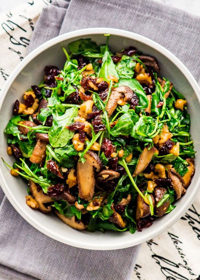 Warm Mushroom & Arugula Salad