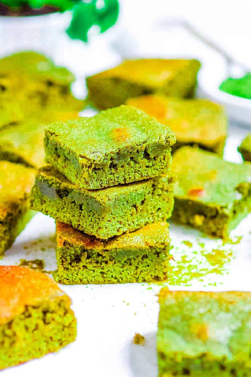 Matcha White Chocolate Blondies
