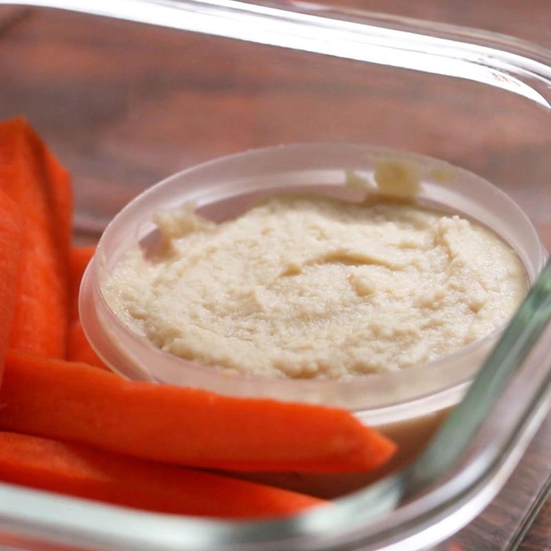 Basic Hummus and Carrots as a Meal