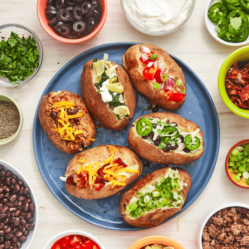 Baked Potatoes with Toppings