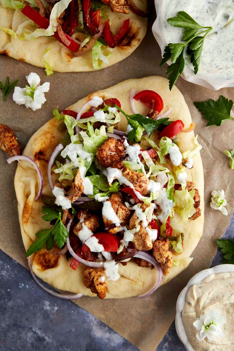Chicken Shawarma Thighs + Tzatziki + Naan