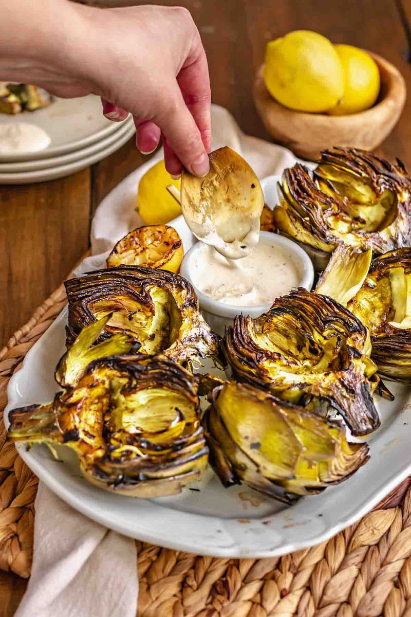 Broiled Artichokes with Lemon Aioli