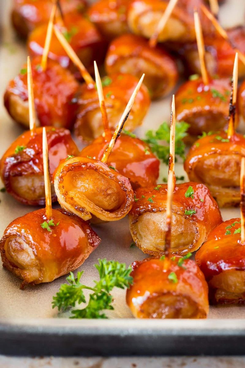 Water Chestnuts Wrapped in Bacon