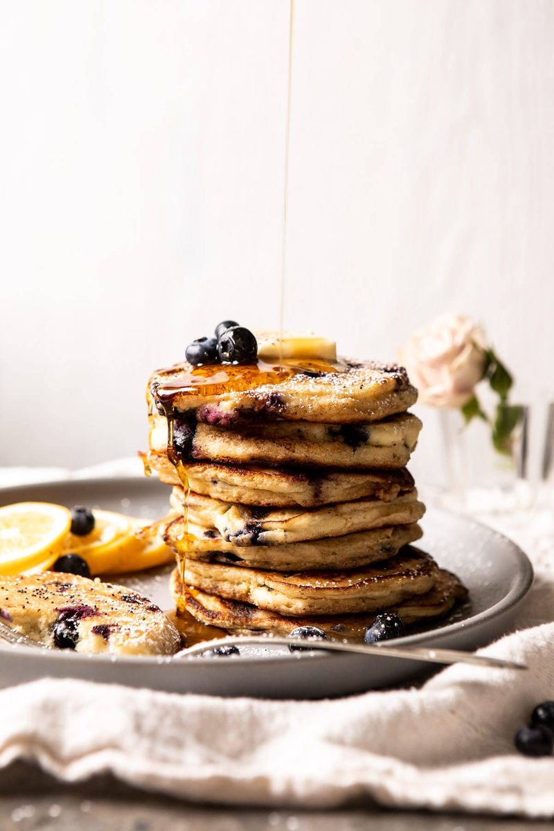 Lemon Ricotta Pancakes with Fresh Berries