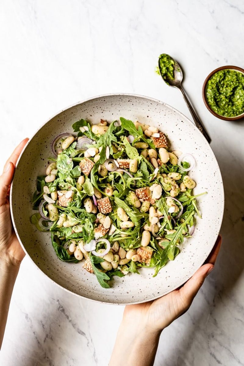 White Bean and Arugula Salad with Soft-Boiled Eggs