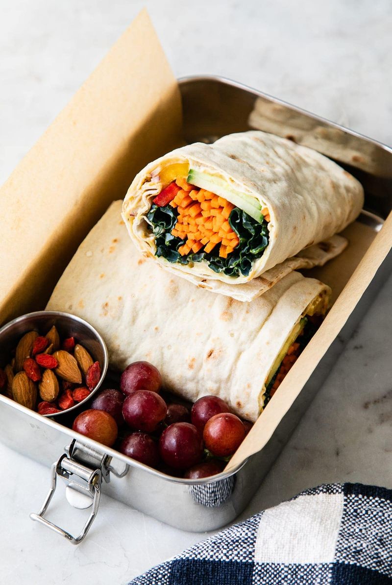 Breakfast Wrap with Hummus & Veggies