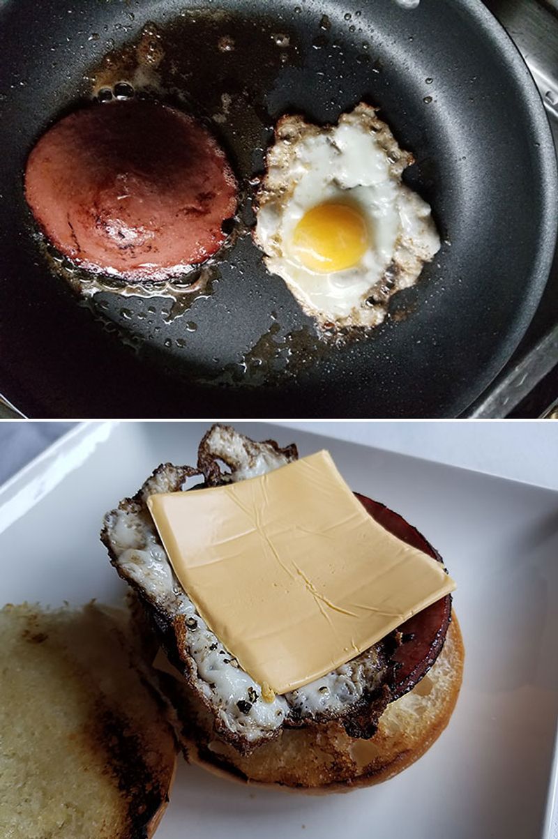 Fried Bologna and Eggs