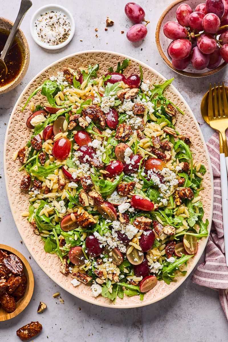 Farro Salad with Arugula, Feta, and Grapes