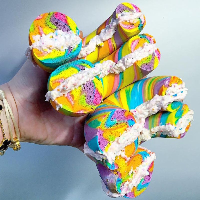 Rainbow Bagels from The Bagel Store