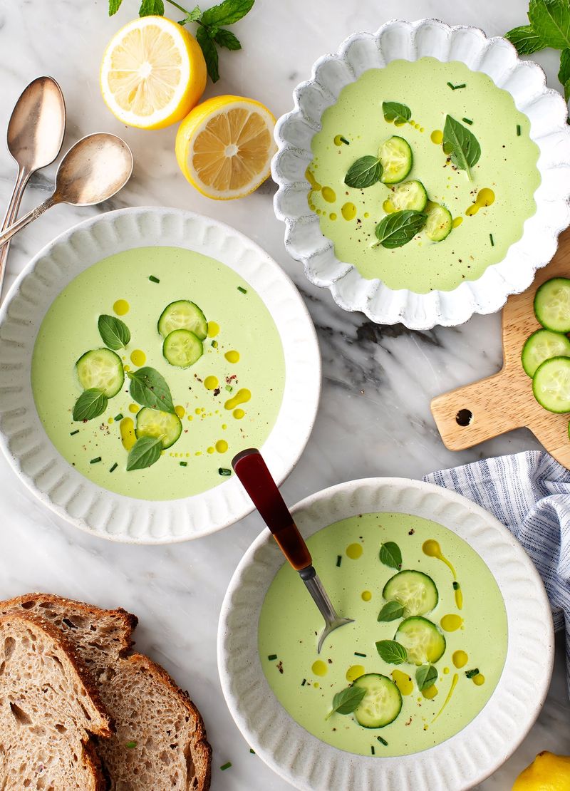 Chilled Cucumber Avocado Soup