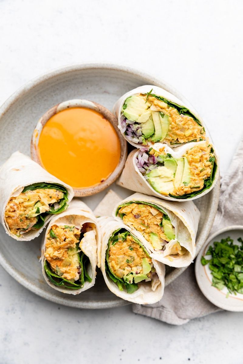 Chickpea and Avocado Salad Wraps