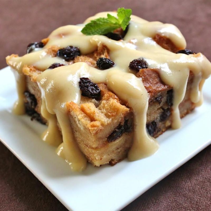 Bread Pudding with Vanilla Sauce