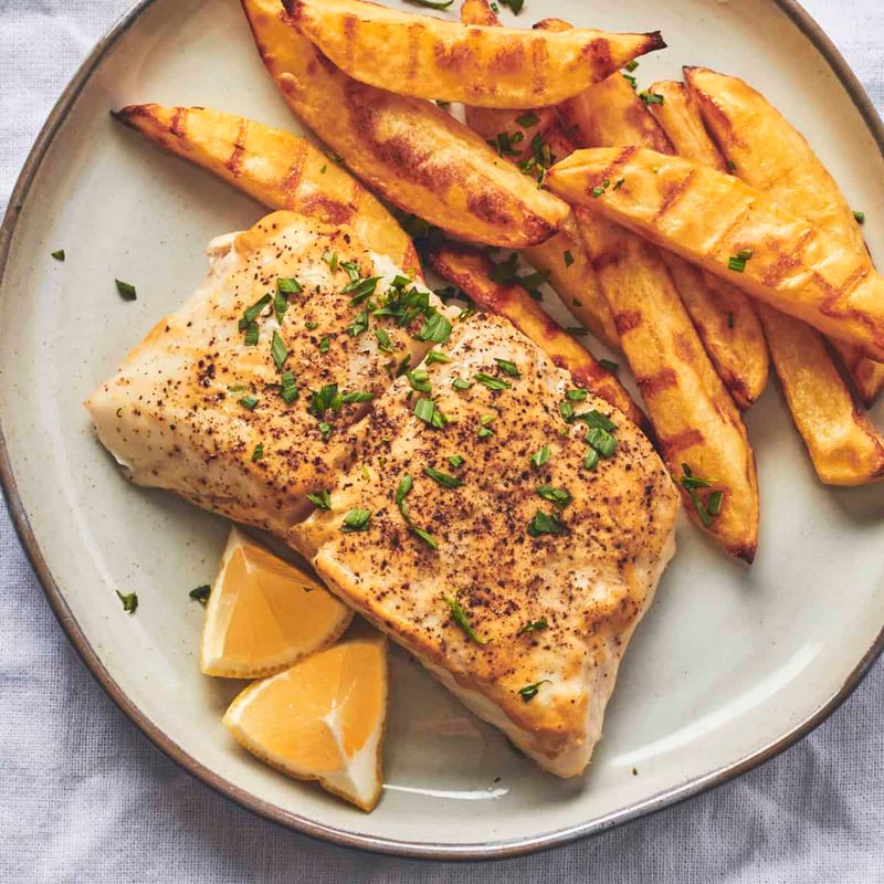 Baked Halibut with Dijon Crust