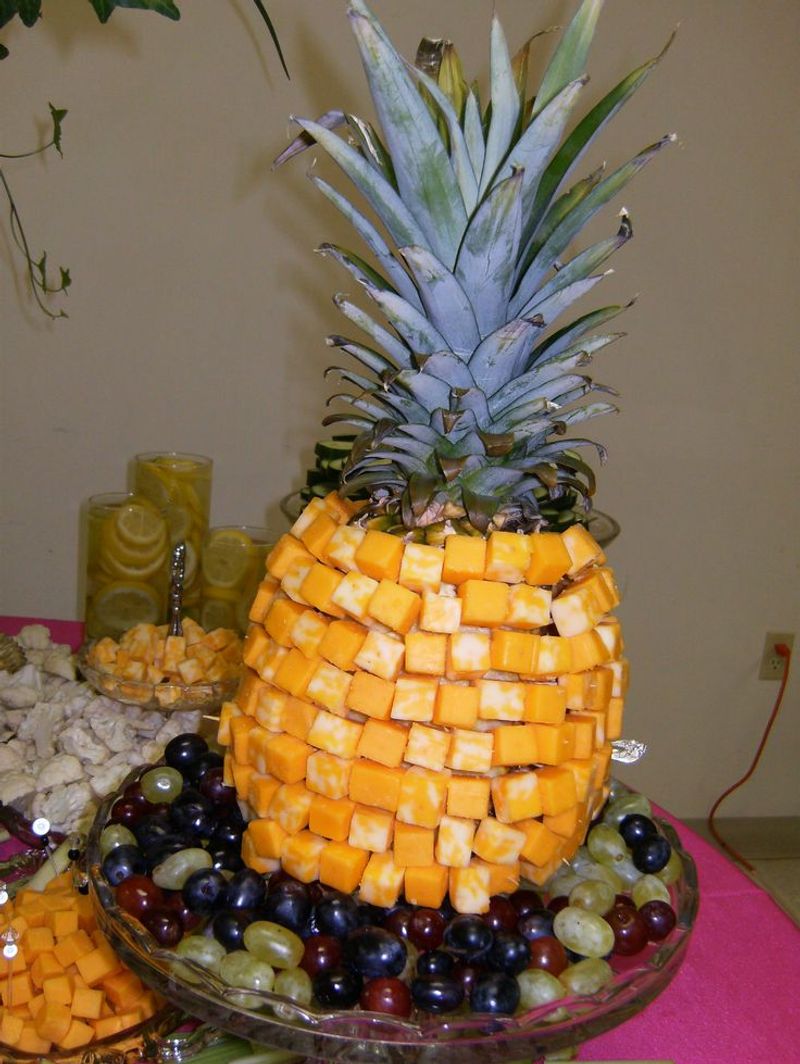 Canned Pineapple and Cheese Toothpick Towers