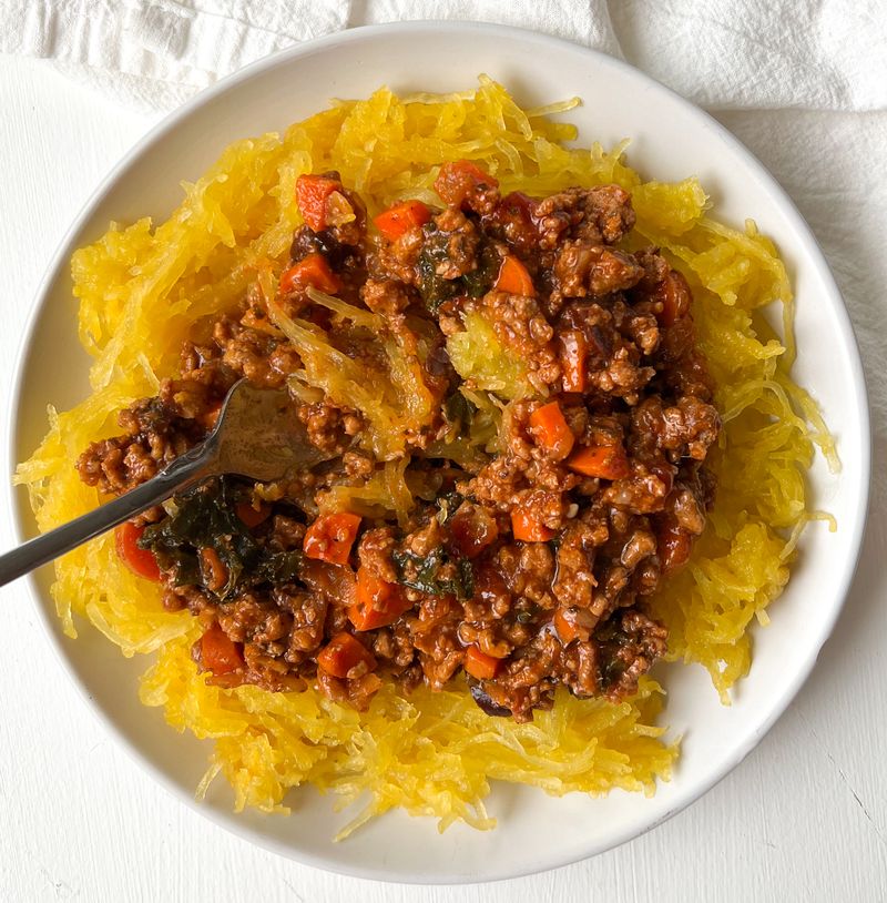 Spaghetti Squash with Turkey Bolognese