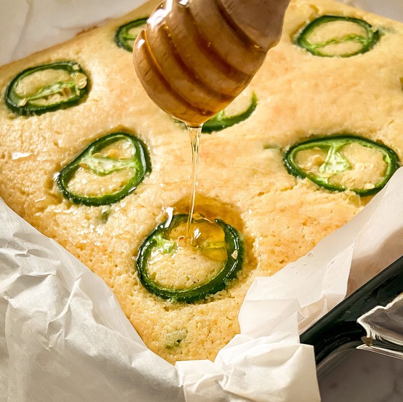 Skillet Cornbread with Jalapeño Honey Butter