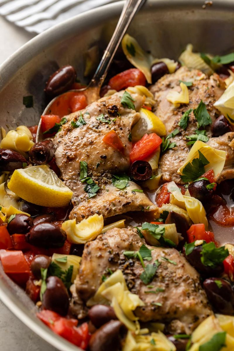 Slow Cooker Greek Chicken with Artichokes & Olives