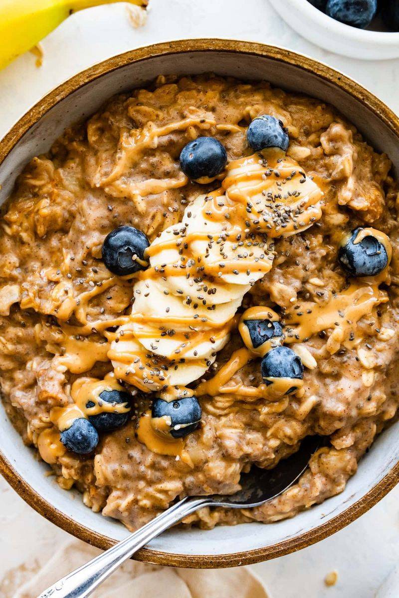 Warm Oatmeal with Ground Flax and Nut Butter