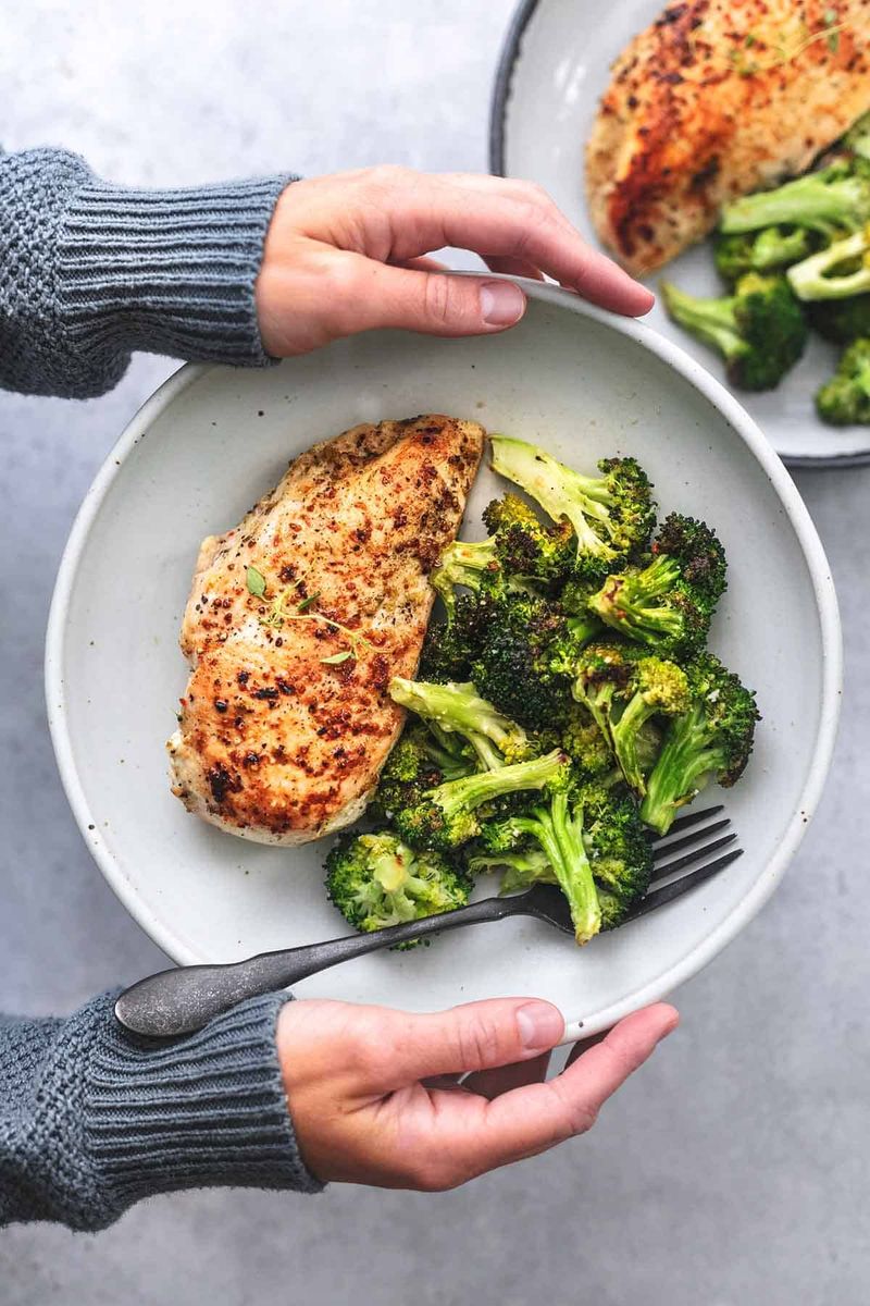 Baked Chicken Breast with Steamed Broccoli