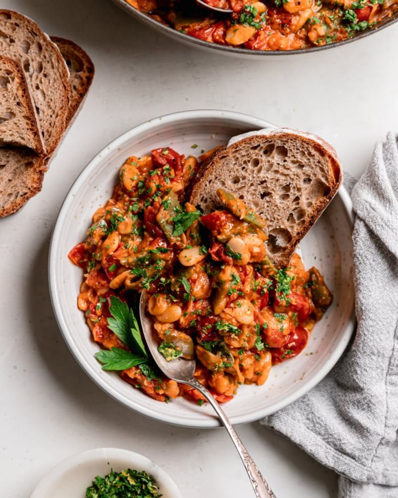 Warm Butter Bean Salad with Roasted Garlic