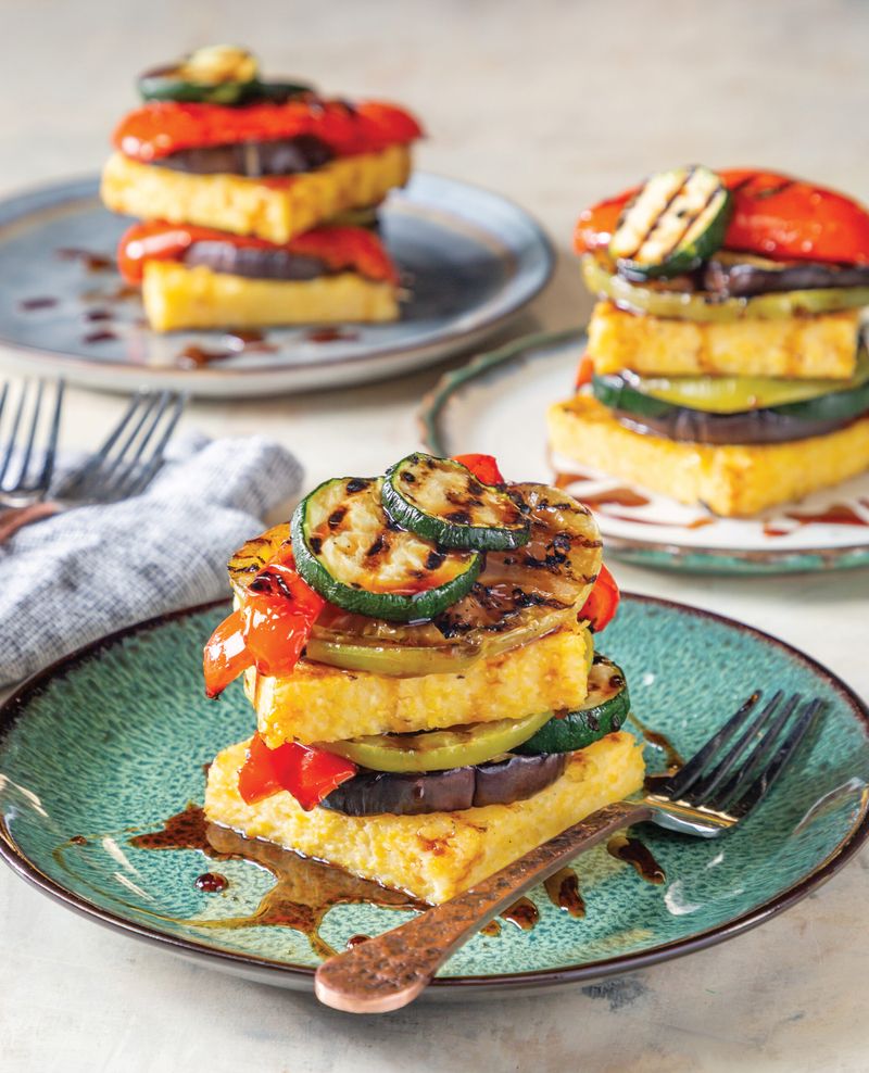 Grit Cakes with Roasted Veggies