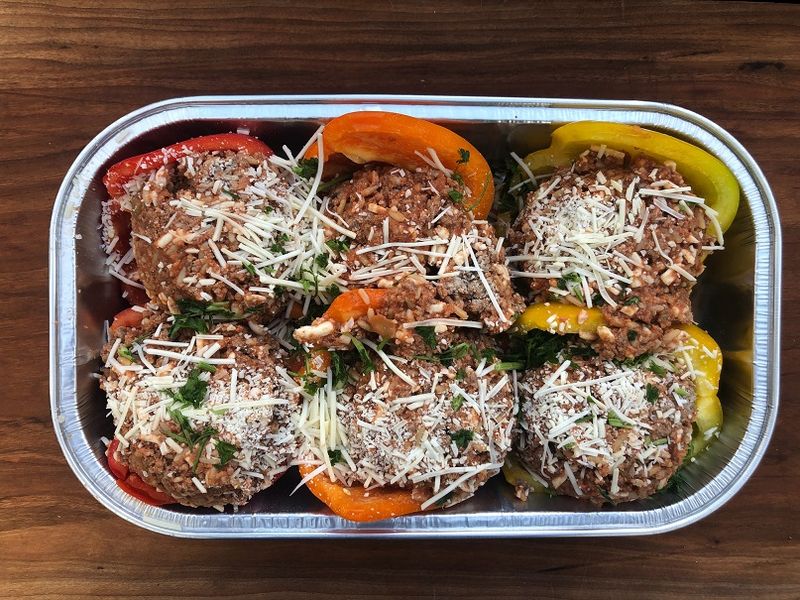 Stuffed Peppers with Ground Beef and Rice
