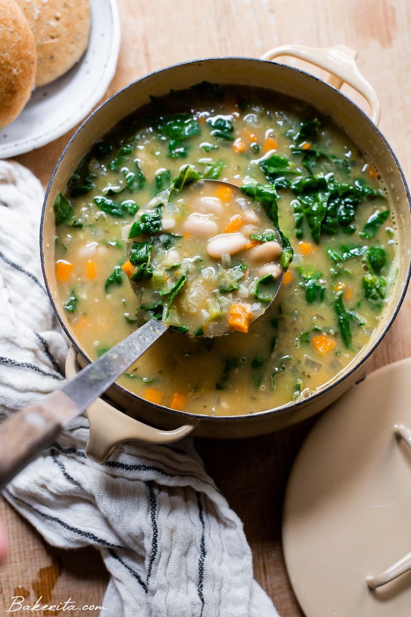 Brothy Veggie Soup with Beans and Kale