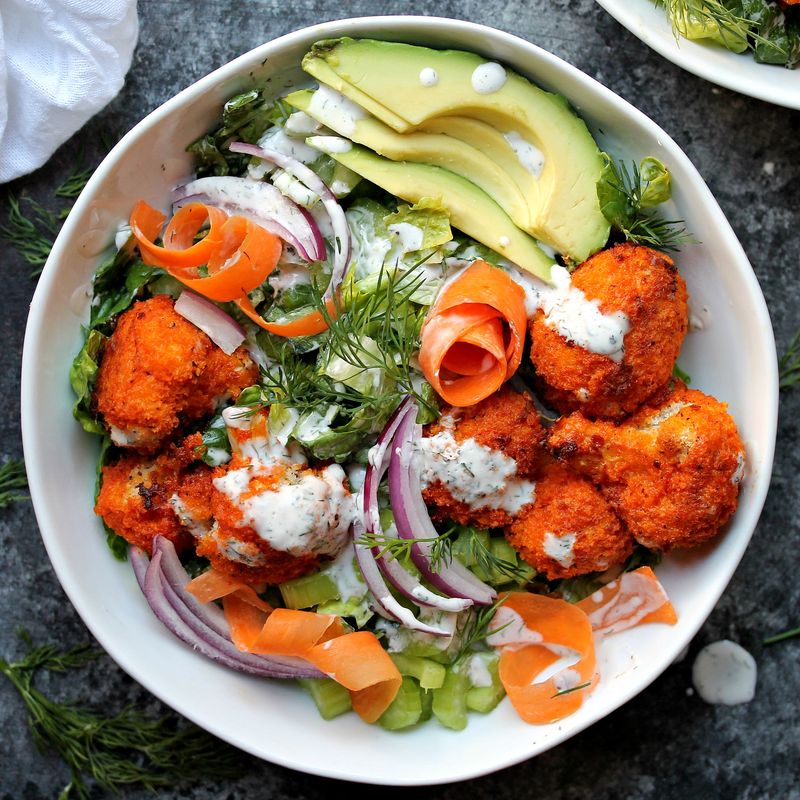 Buffalo Cauliflower Salad