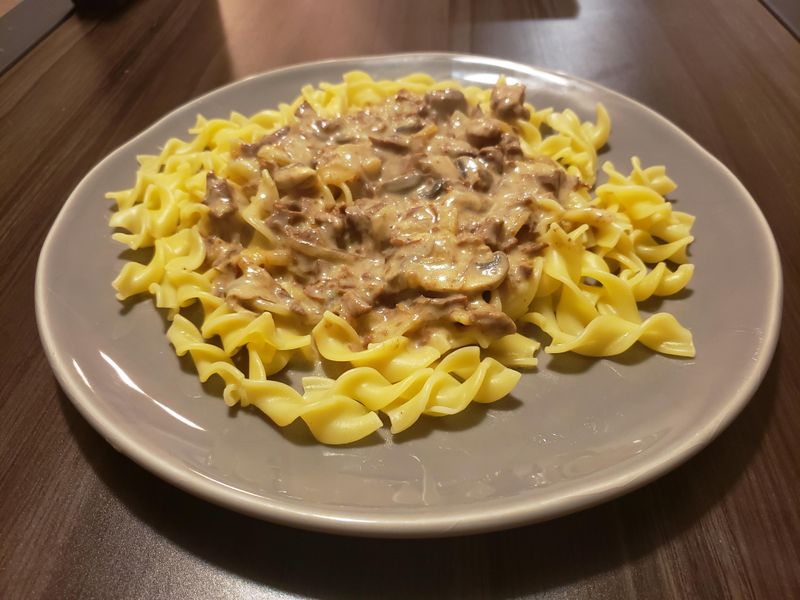 Beef Stroganoff (Creamy, Canned Version)