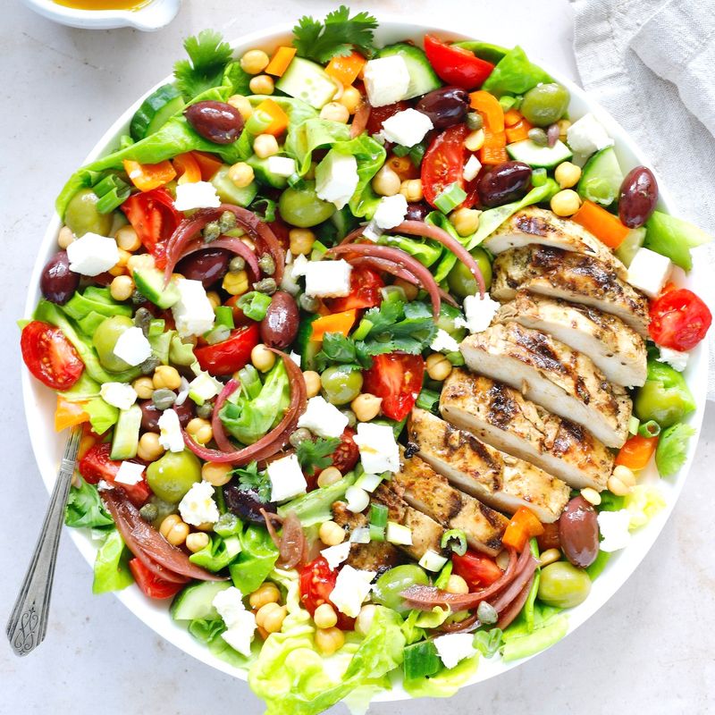 Grilled Chicken Greek Salad (Dressing on the Side)