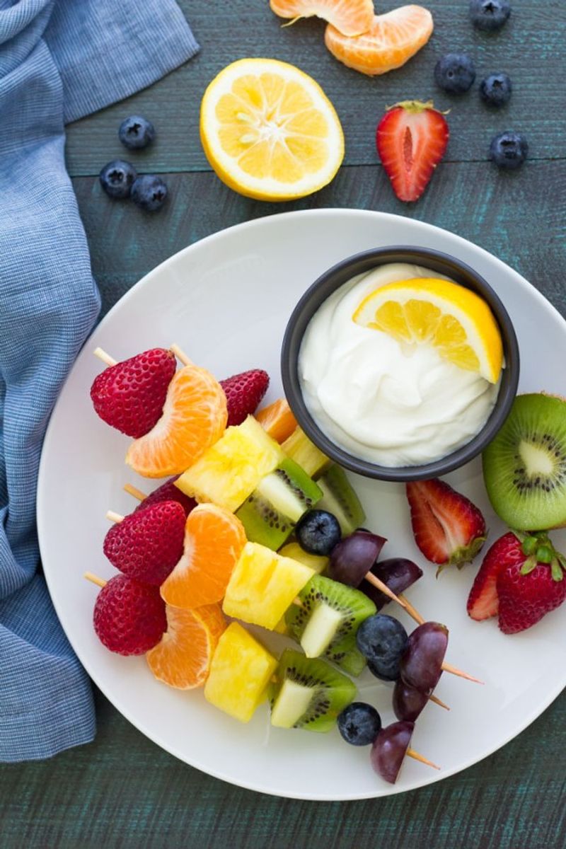 Fruit Skewers with Yogurt Dip