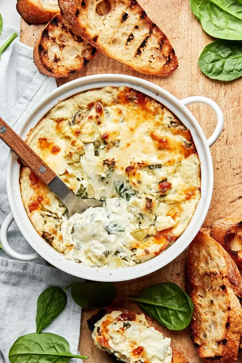 Spinach & Artichoke Dip (Hot and Bubbly)