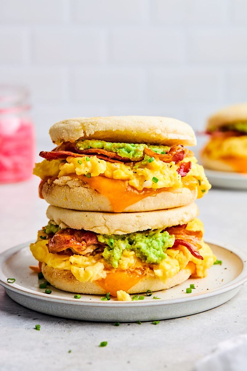 Homemade Breakfast Sandwich on Whole Grain English Muffin