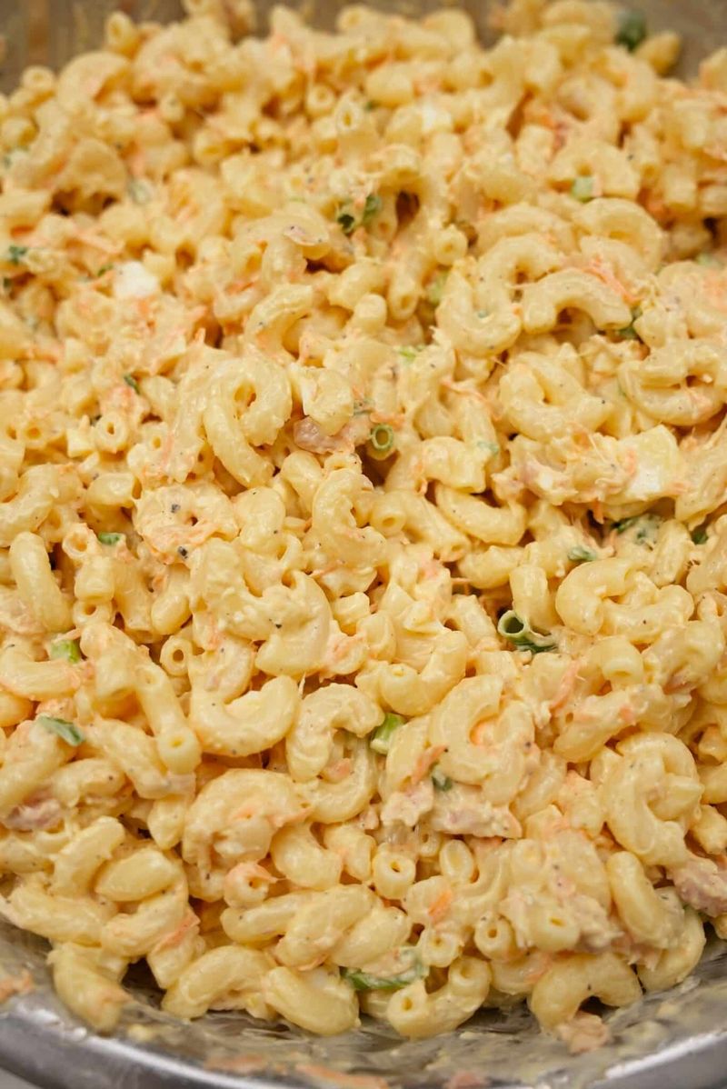 Cold Macaroni Salad with a Gallon of Mayo