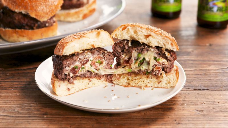 Jalapeño Popper-Stuffed Burgers