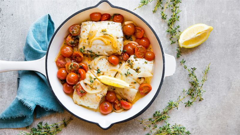Mediterranean Baked Halibut