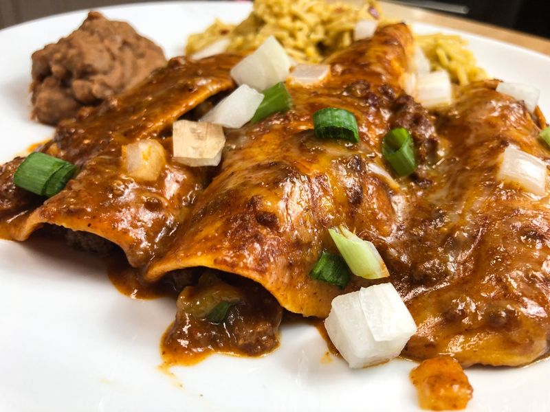 Beef Enchiladas with Chili Gravy