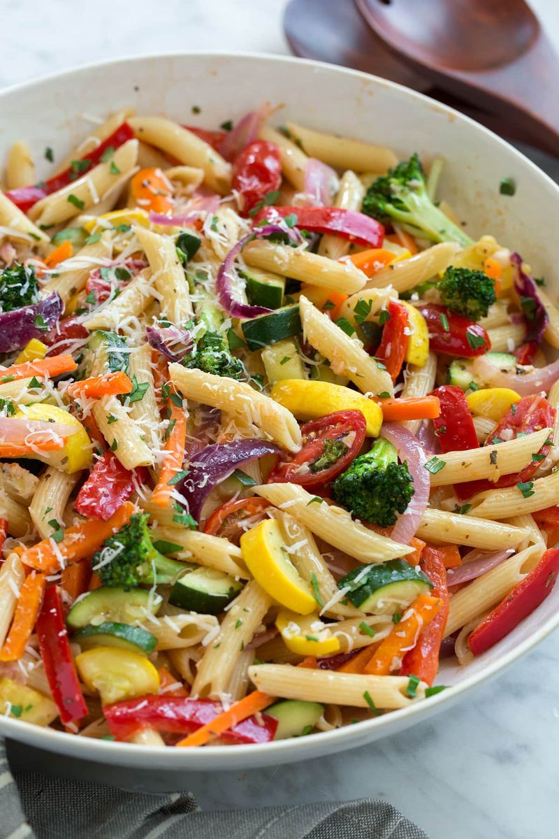Summer Vegetable Pasta with Olive Oil & Garlic