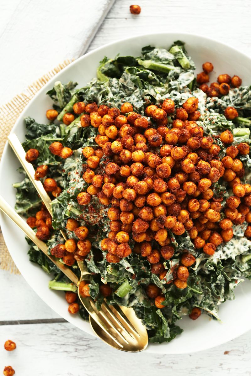 Crispy Chickpea and Kale Salad