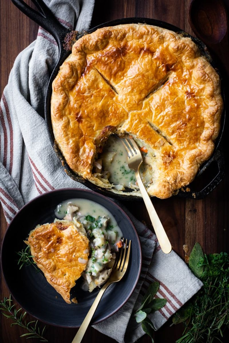 Chicken Pot Pie with Flaky Herb Crust