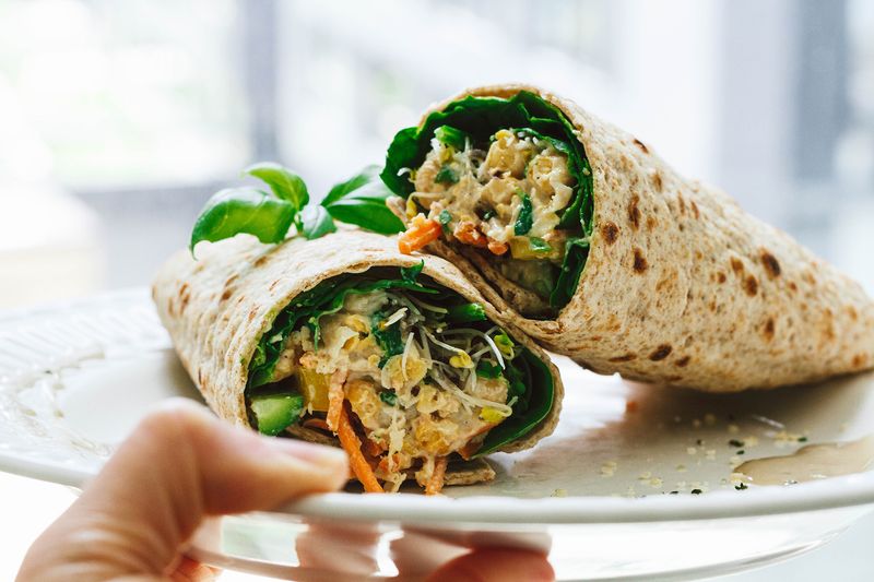 Roasted Chickpea and Arugula Wrap (Whole Wheat)