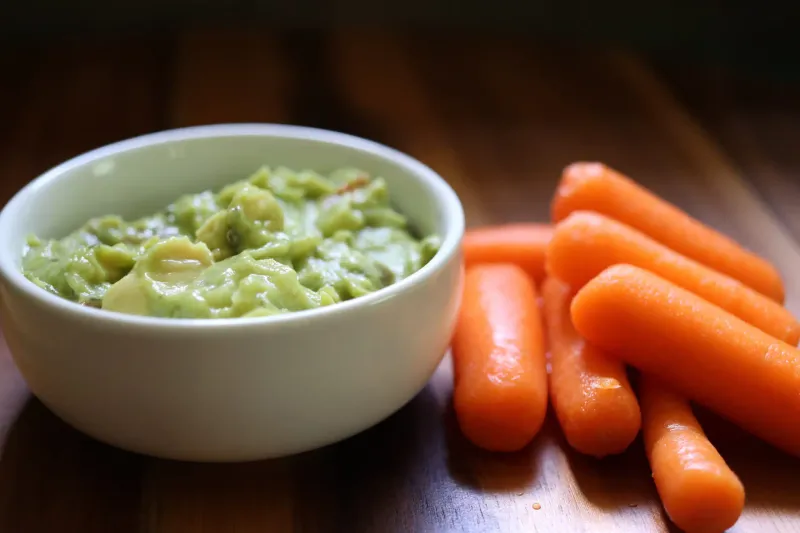 Baby Carrots with Guacamole